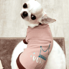 Felpa per cani di piccola taglia in French Terry di cotone biologico personalizzata con il nome.